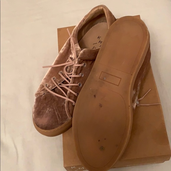 NWOT Anthropologie velvet platform sneakers - Picture 2 of 5